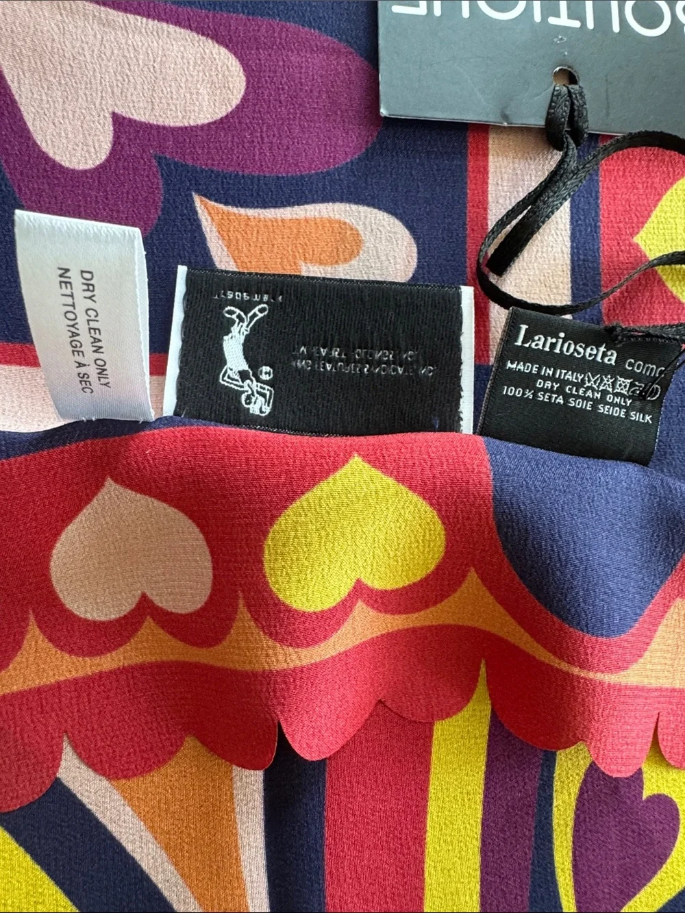 Boutique Moschino Olive Oyl Heart Silk Scarf Psychedelic NWT